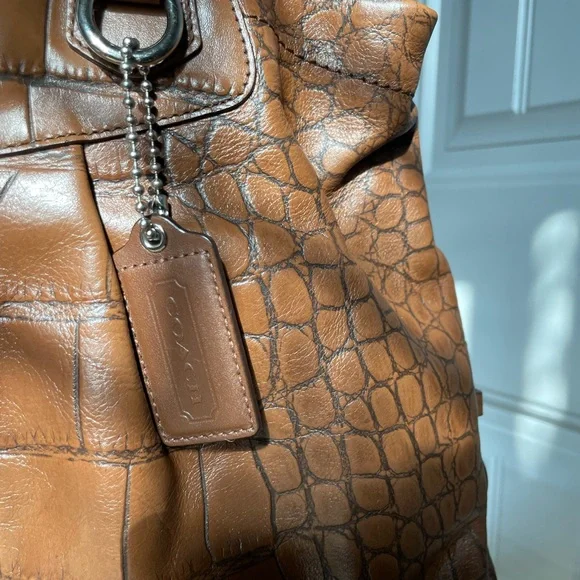 Coach Ashley Croc Embossed Leather Carry All satchel- Rehab - Picture 4 of 9